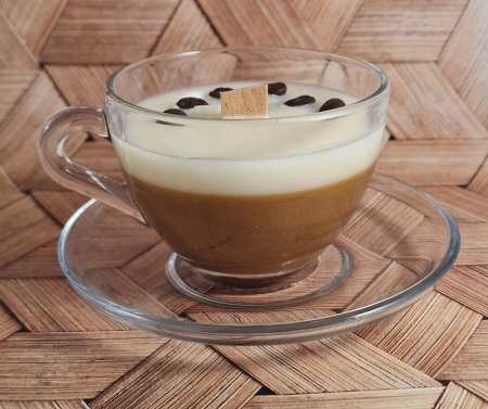 Oferte speciale - Lumanare parfumata in ceasca de cafea cu fitil lemn