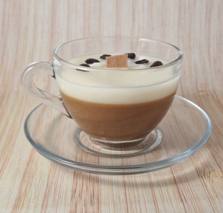 Lumanare parfumata in ceasca de cafea cu fitil lemn [2]