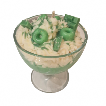 Lumanare parfumata in cupa de inghetata cu decor verde, citrice [1]