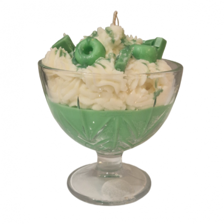 Lumanare parfumata in cupa de inghetata cu decor verde, citrice [2]