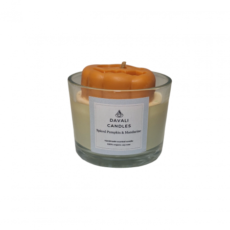 Lumanare parfumata in pahar cu decor Halloween - portocaliu [3]