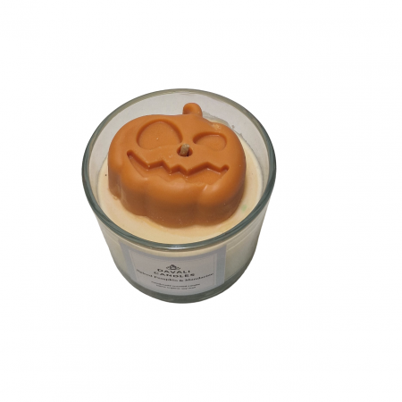 Lumanare parfumata in pahar cu decor Halloween - portocaliu [2]