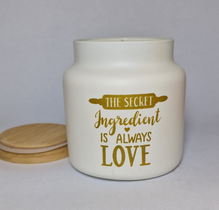 Lumanare parfumata in recipient sticla cu capac lemn, aroma Vanilie si caramel, 650 gr [1]