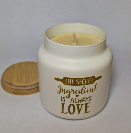 Lumanare parfumata in recipient sticla cu capac lemn, aroma Vanilie si caramel, 650 gr [2]