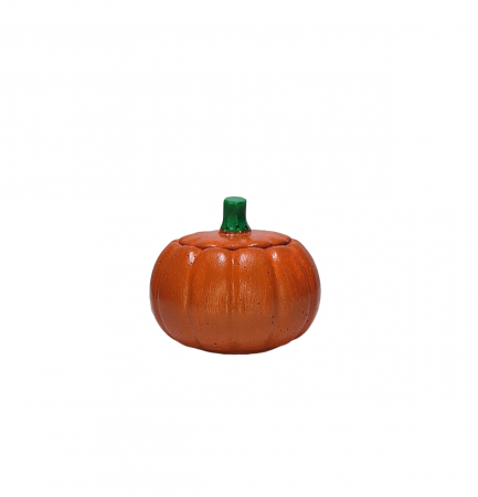 Halloween - Lumanare parfumata in vas portocaliu model dovleac cu capac, aroma Pumpkin Spice