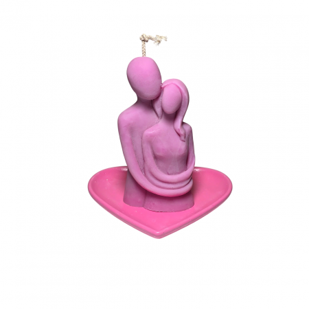 Lumanare parfumata Cuplu imbratisat, roz, pentru Dragobete / Valentine Days [7]