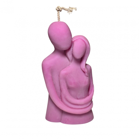 Dragobete / Valentine Day - Lumanare parfumata Cuplu imbratisat, roz, pentru Dragobete / Valentine Days