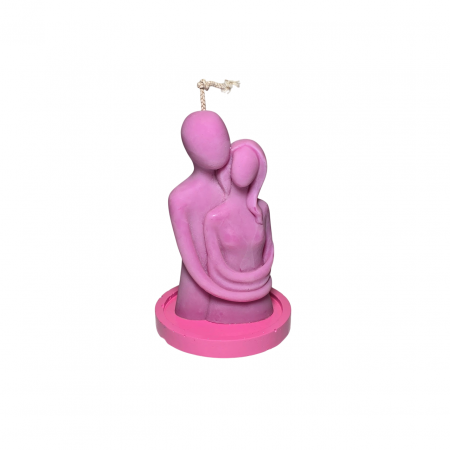 Lumanare parfumata Cuplu imbratisat, roz, pentru Dragobete / Valentine Days [2]