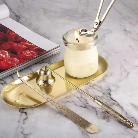 Set de instrumente 4 în 1 pentru lumânări, culoarea aurie [4]