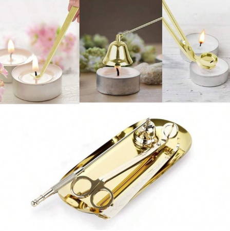 Set de instrumente 4 în 1 pentru lumânări, culoarea aurie [3]