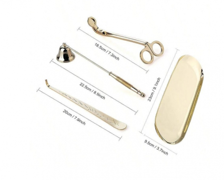 Set de instrumente 4 în 1 pentru lumânări, culoarea aurie [1]