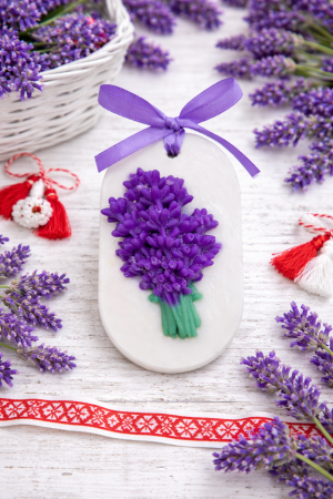 Tableta parfumata odorizant dulap , decor lavanda, 9.5 cm [1]