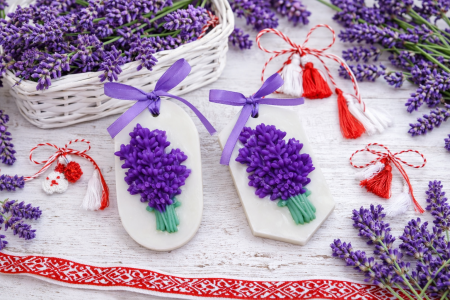 Oferte speciale - Tableta parfumata odorizant dulap , decor lavanda, 9.5 cm