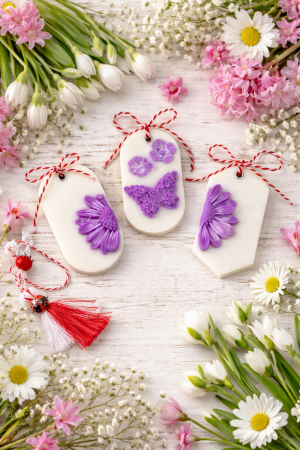 Oferte speciale - Tableta parfumata odorizant dulap , decor floral, 9.5 cm