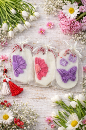 Tableta parfumata odorizant dulap , decor floral, 9.5 cm [5]