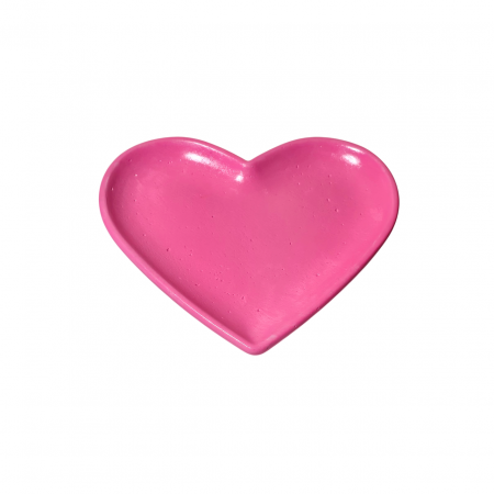 Decoratiuni - Tava decorativa in forma de inima, pentru lumanari, roz, 120 x 100 mm