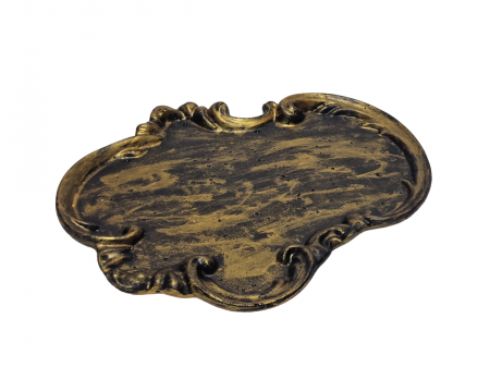 Tava decorativa model vintage din ceramica/ciment 200 x 160 mm, negru-auriu [2]
