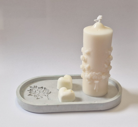 Tava decorativa ovala cu decor floral,  175 x 90 mm [1]