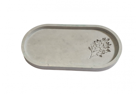 Decoratiuni - Tava decorativa ovala cu decor floral,  175 x 90 mm