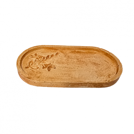 Decoratiuni - Tava decorativa ovala cu decor floral,  culoare bronz, 175 x 90 mm