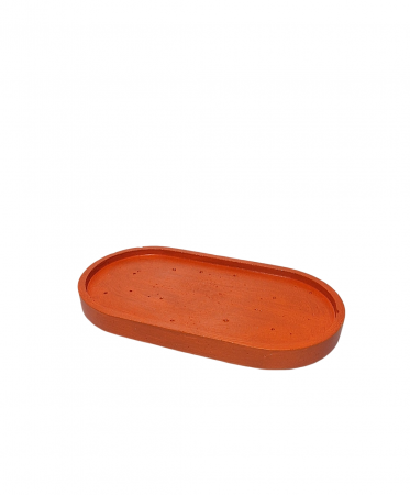 Decoratiuni - Tava decorativa ovala pentru Halloween,  culoare portocaliu, 175 x 90 mm