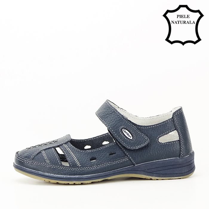 Balerini piele naturala Aurora bleumarin M5 [8]