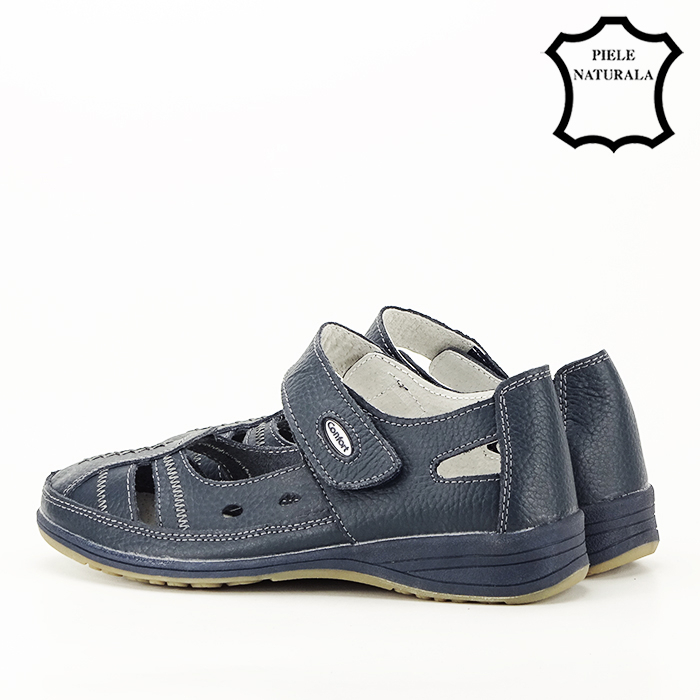 Balerini piele naturala Aurora bleumarin M5 [9]