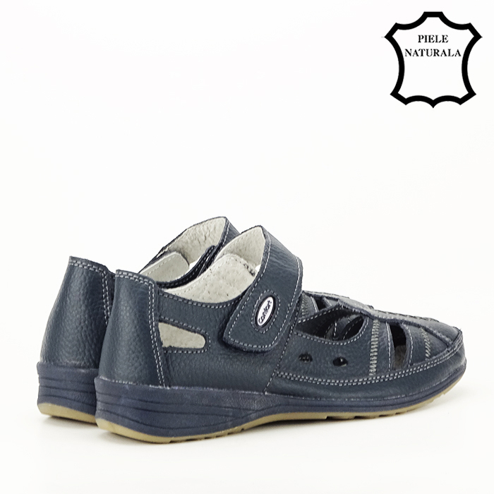 Balerini piele naturala Aurora bleumarin M5 [3]