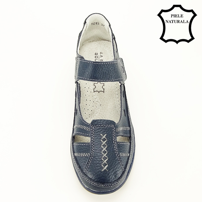 Balerini piele naturala Aurora bleumarin M5 [4]