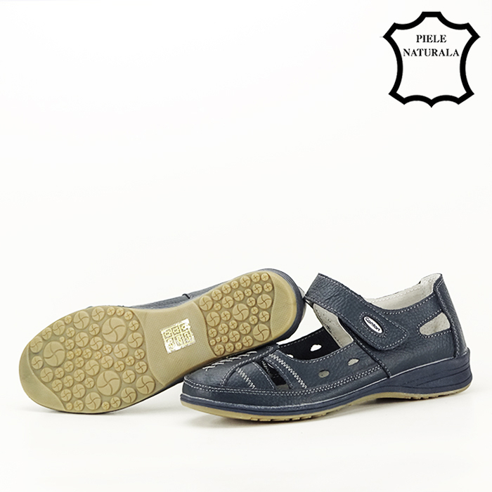 Balerini piele naturala Aurora bleumarin M5 [6]