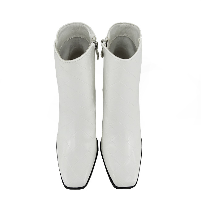 Botine albe elegante cu imprimeu geometric 3317 113 [6]