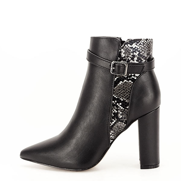 Botine negre cu imprimeu reptila Selena 118 [2]