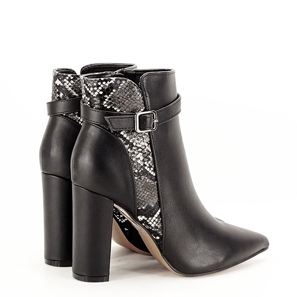 Botine negre cu imprimeu reptila Selena 118 [4]