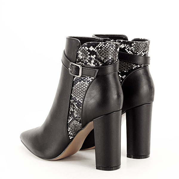 Botine negre cu imprimeu reptila Selena 118 [7]