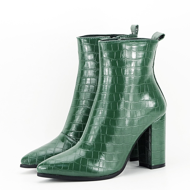 Botine verzi elegante cu imprimeu reptila B-5133 115 [2]