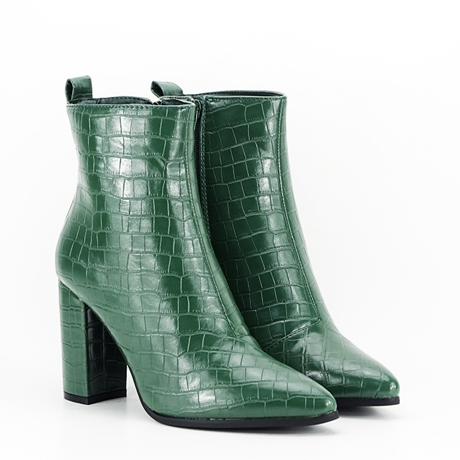 Botine verzi elegante cu imprimeu reptila B-5133 115 [3]