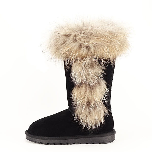 Cizme din piele naturala negre cu blanita B-19112 110 [2]