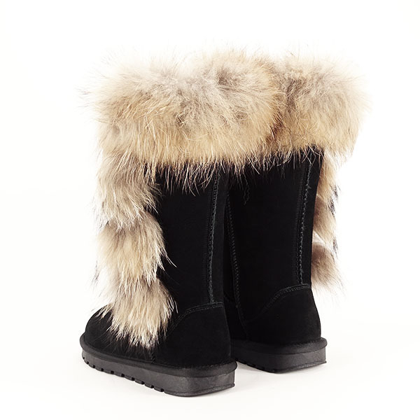 Cizme din piele naturala negre cu blanita B-19112 110 [4]