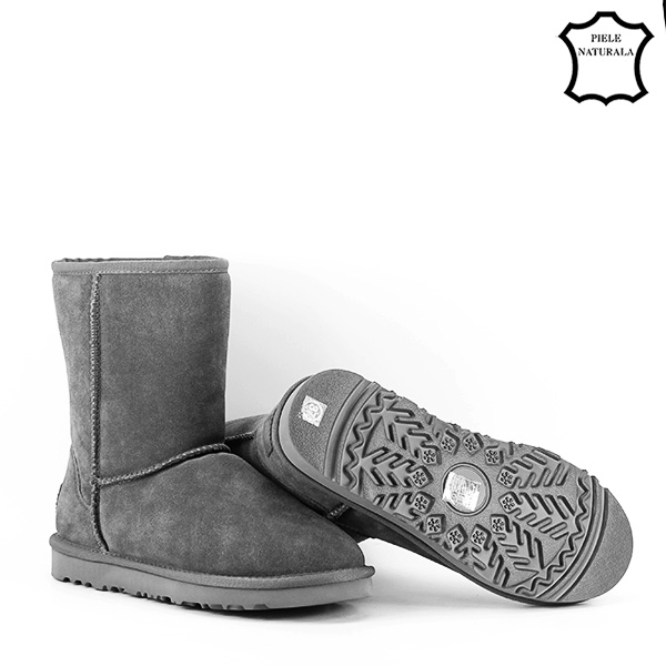 Cizme gri din piele naturala Bianca 19 [9]