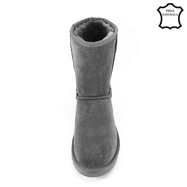 Cizme gri din piele naturala Bianca 19 [7]