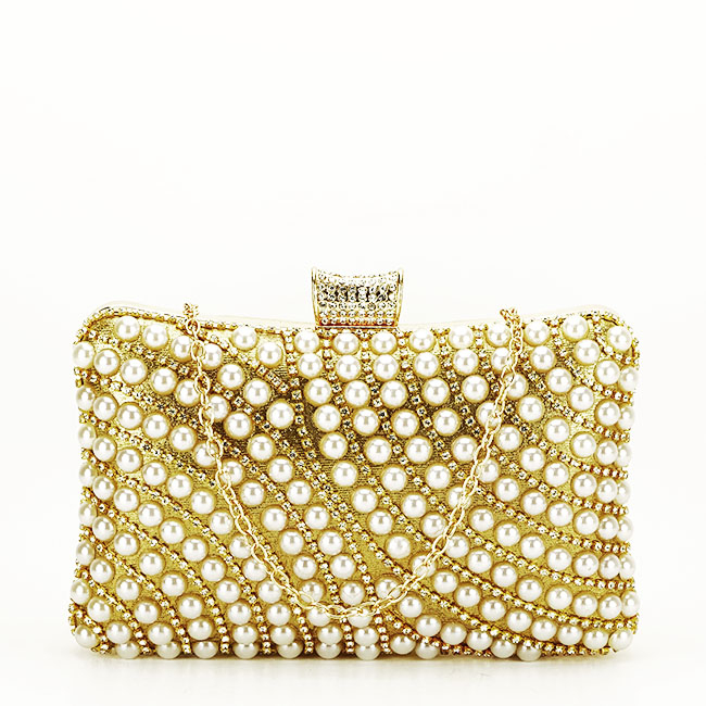 Geanta clutch auriu cu strasuri B-BYH-802 05 [3]