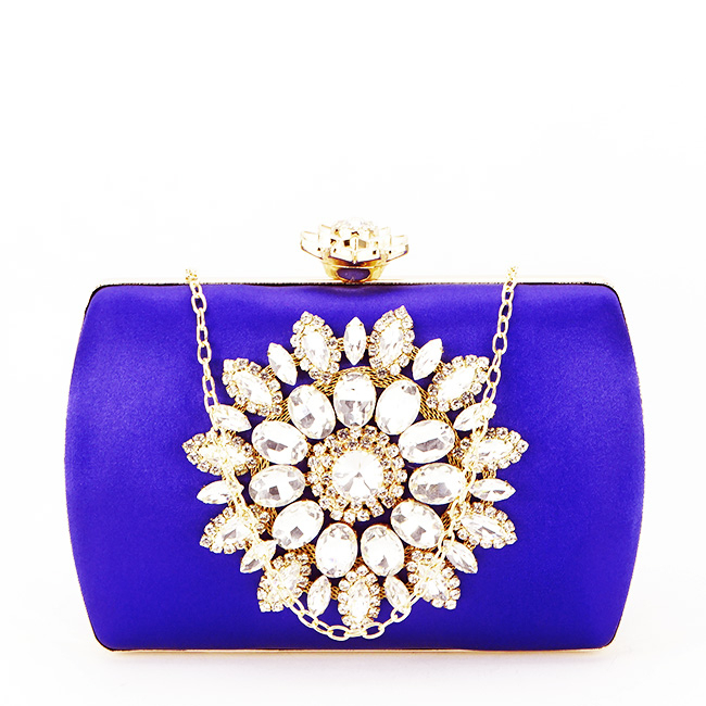 Clutch elegant cu brosa B-BRS-210 06 Albastru [3]
