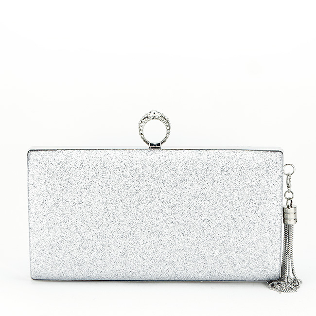 Geanta clutch cu brosa B-BYH8815 05 argintiu [5]