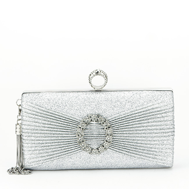 Geanta clutch cu brosa B-BYH8815 05 argintiu [2]