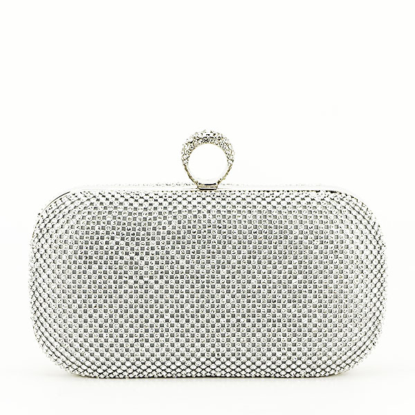 Geanta clutch cu pietricele B-BFL-1061 05 argintiu [4]