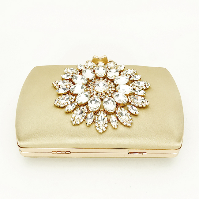 Clutch elegant decorat cu brosa B-BRS-210 06 Auriu [6]