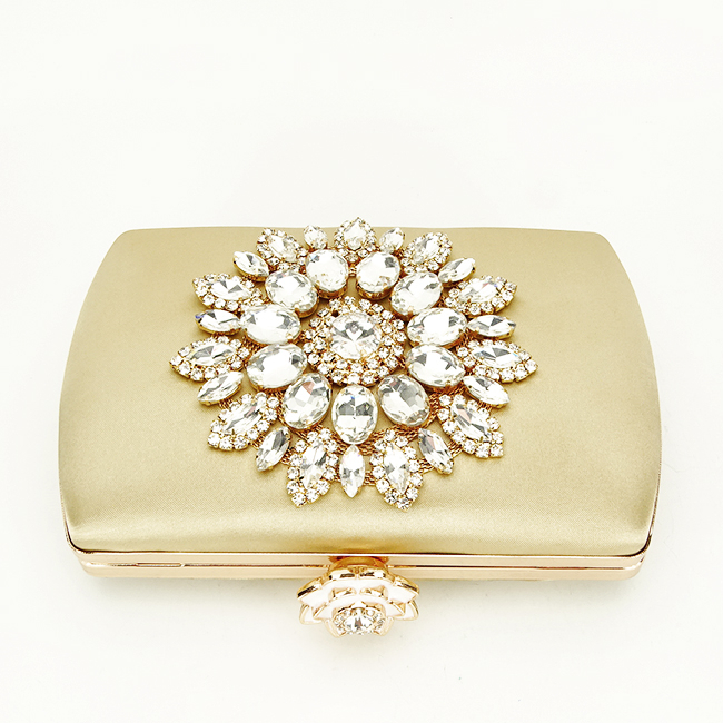 Clutch elegant decorat cu brosa B-BRS-210 06 Auriu [7]