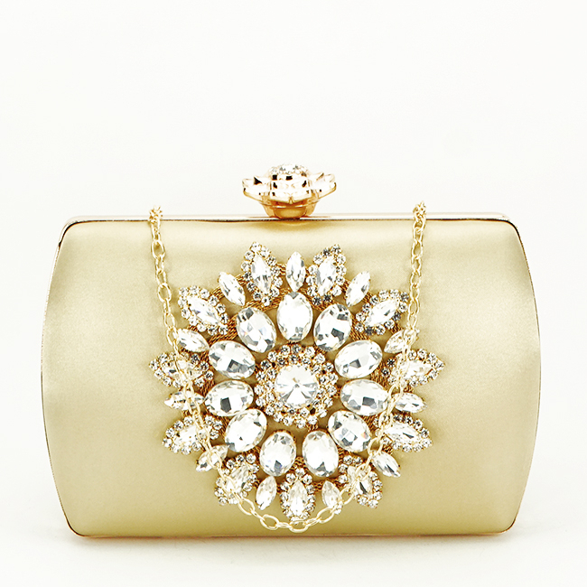 Clutch elegant decorat cu brosa B-BRS-210 06 Auriu [3]