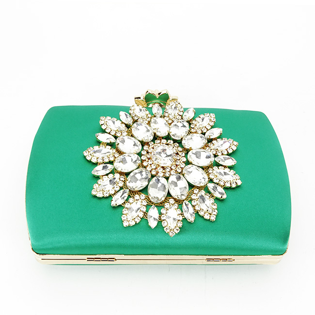 Clutch decorat cu brosa B-BRS-210 06 Verde [6]