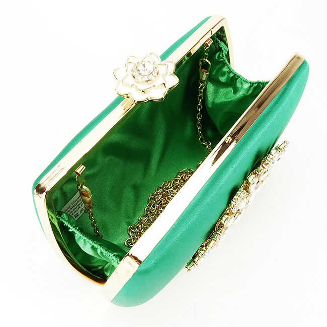 Clutch decorat cu brosa B-BRS-210 06 Verde [8]